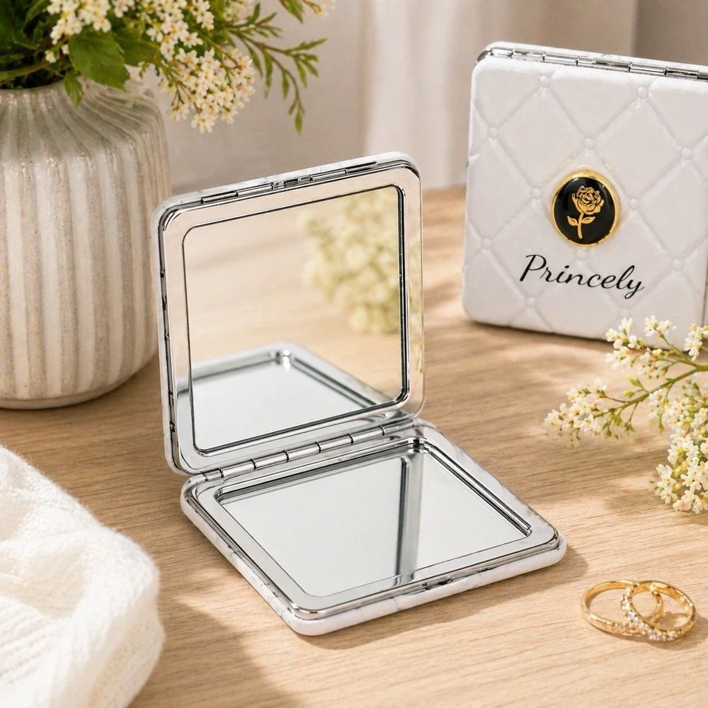 3 Pack Folding Compact Mirror Portable Pocket Makeup Dual-Sided Travel Gift